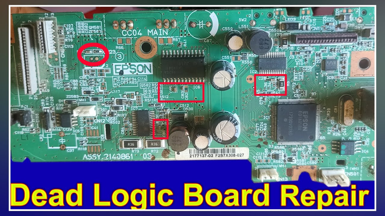 Epson Printer Dead Logic card repair | No Power No Color Blank page problem solution |