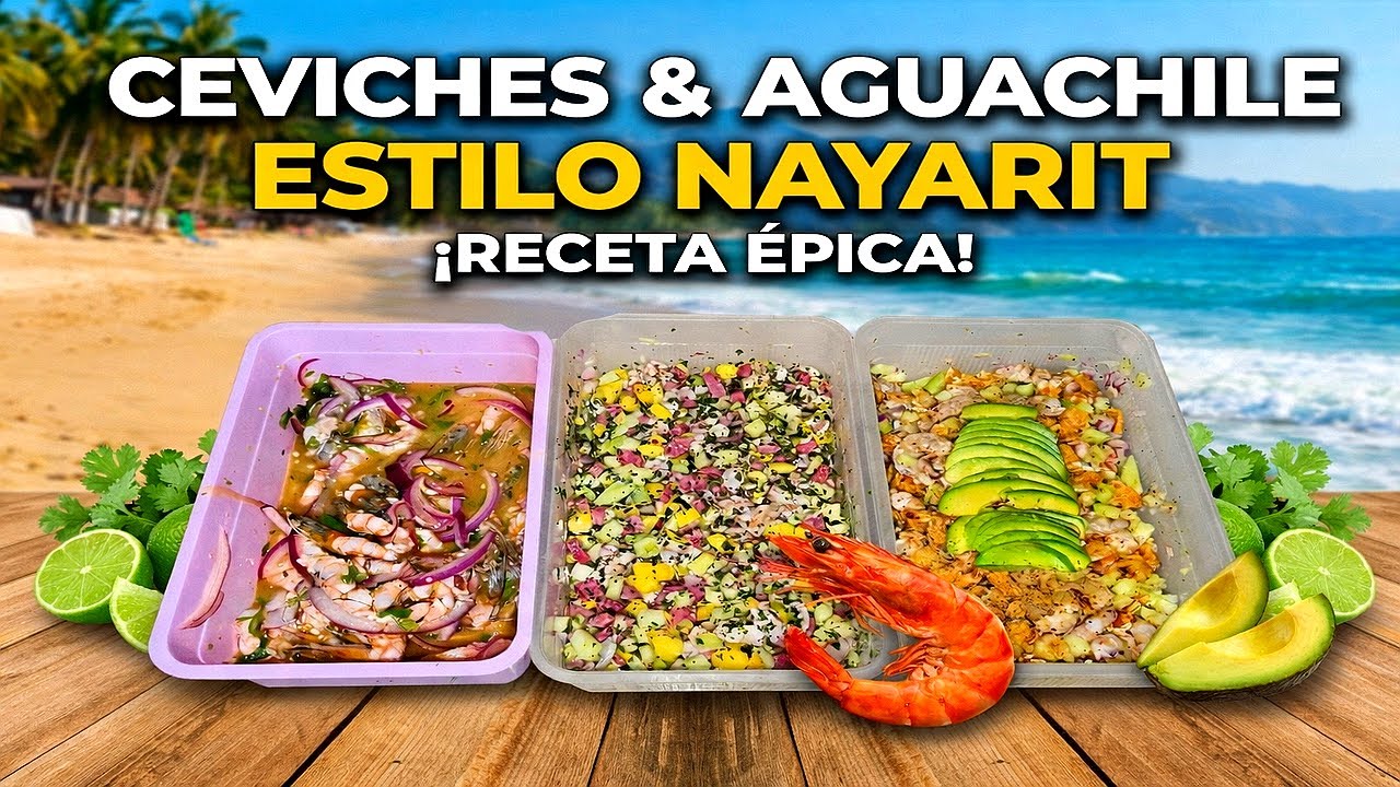 Como hacer 2 CEVICHES y 1 AGUACHILE estilo NAYARIT 🦐🦐 |  Receta Facil