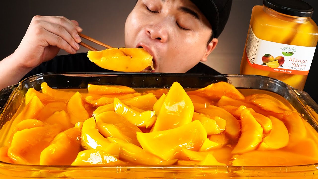 애플망고가 땡겨서 질리도록 먹어보자! 애플망고통조림 먹방~!! 리얼사운드  ASMR Mukbang(Eating Show)