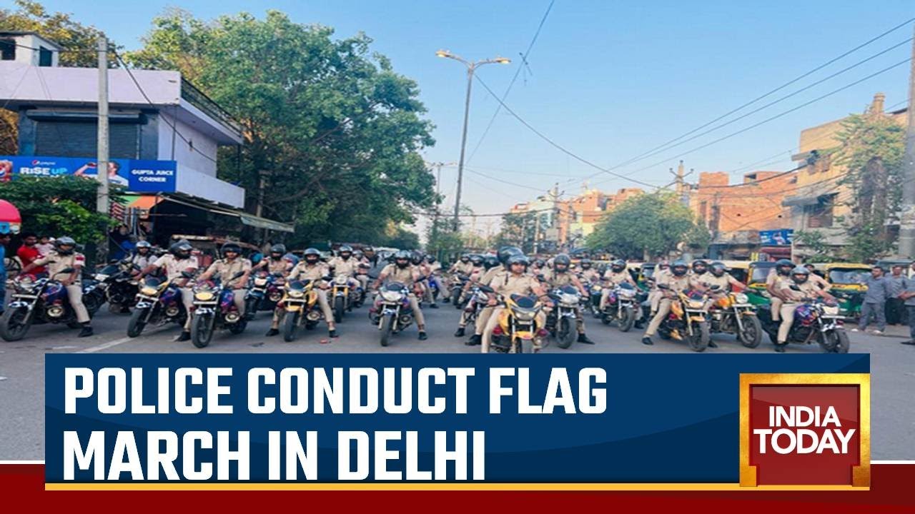 Delhi Police Conduct Flag March In Delhi's Jahangirpuri Ahead Hanuman Jayanti