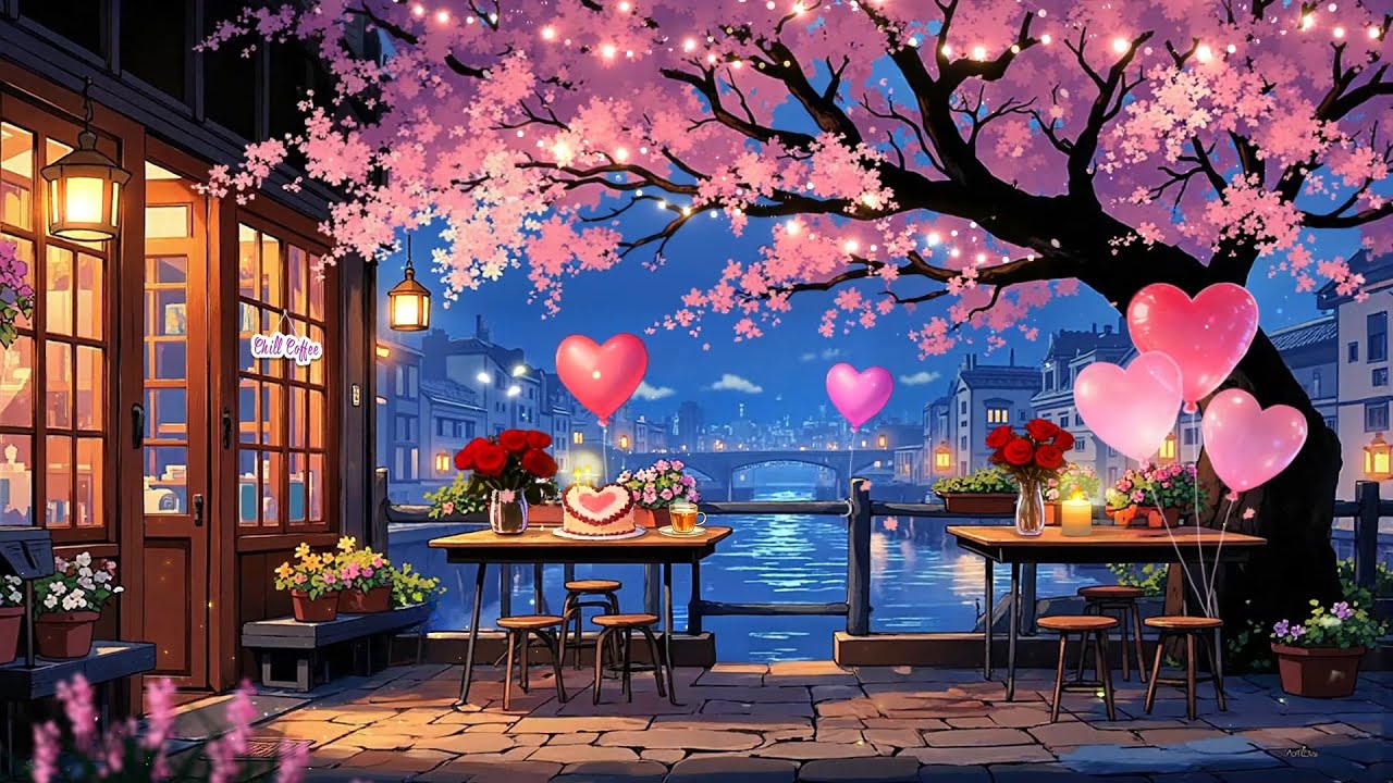 Valentine Café Date 💕 Cozy Lofi Hip Hop for Romantic Moments 🌸 Cozy Spring Lofi Music