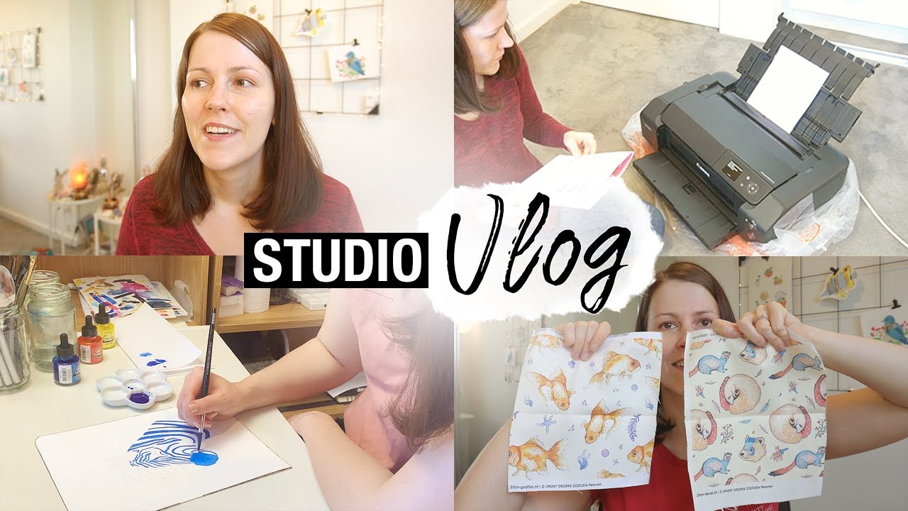 STUDIO VLOG 16 ☼ Big Decision, Unboxing Printer, Virtual Hens & Fabric Samples