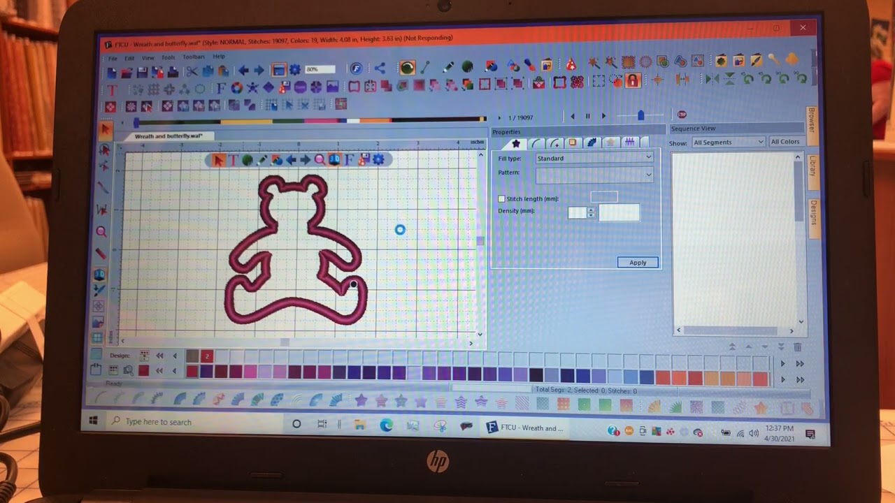 FTCU Club April 2021 How to use Stitch Tool Floriani Software lesson remove overlaps