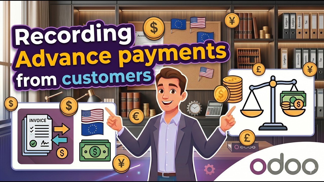 Как регистрировать авансовые платежи от клиентов в Odoo 19 | Полное руководство
