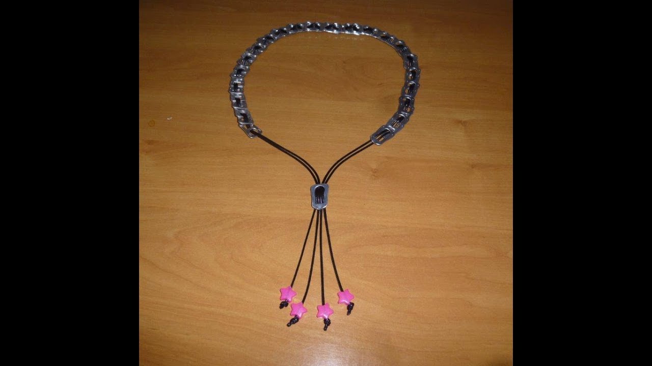 Como hacer COLLAR LARGO CON ANILLAS DE LATA