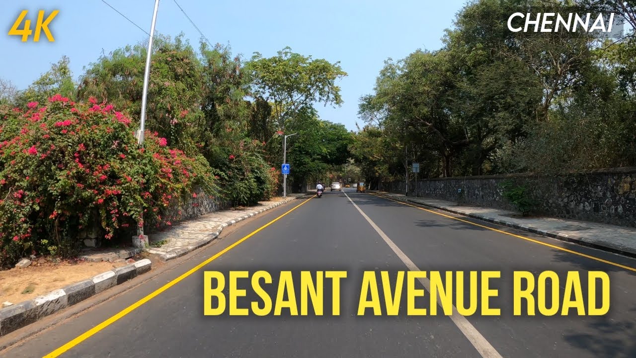 Chennai 4K | Besant Avenue Road | Besant Nagar | City Tour