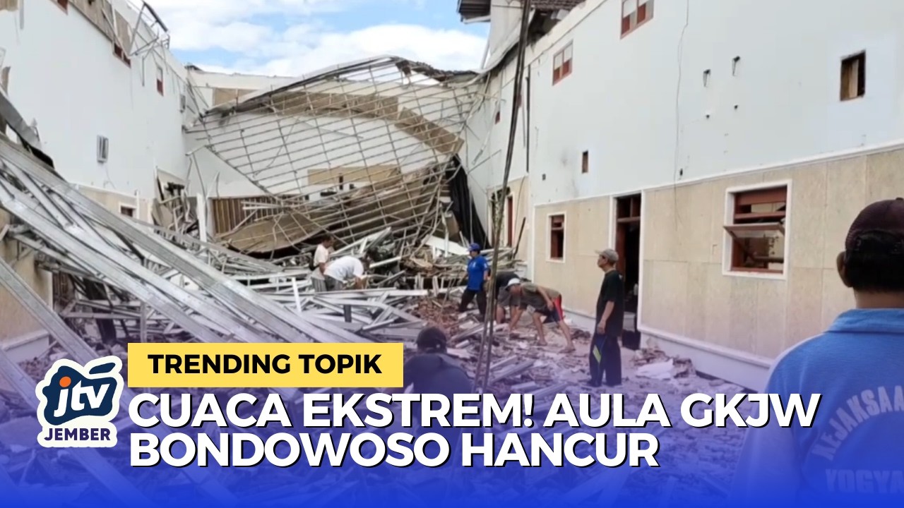 Aula Gereja di Bondowoso Rata Dengan Tanah Akibat Cuaca Ekstrem