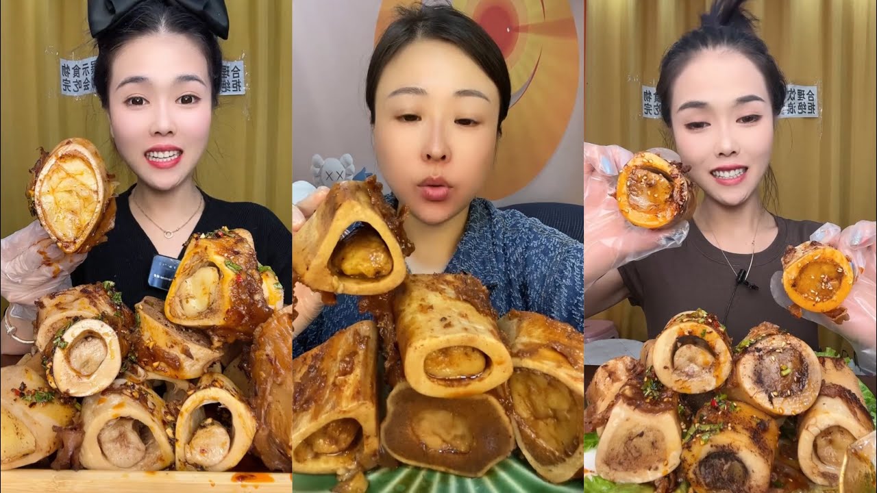 MUKBANG beef bone marrow ASMR  - The best of delicious Slime food #529