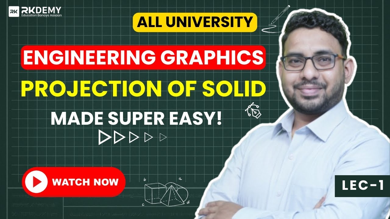 Projection of Solid | Engineering Graphics Made Easy | Ajit Sir | All Universities