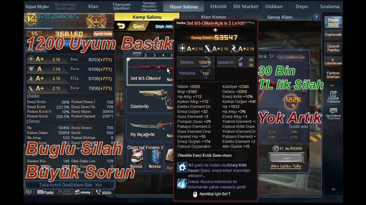 Battle Teams Set M3 Öfkeli 1200 Uyum Bastık 30 Bin TL Lik Silah  Buglu Çıktı