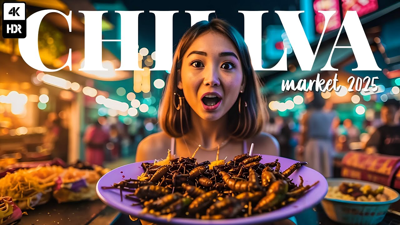 Wow! A lot of food in one place! Chillva night market, Phuket 🇹🇭 Walking Tour, 4K HDR