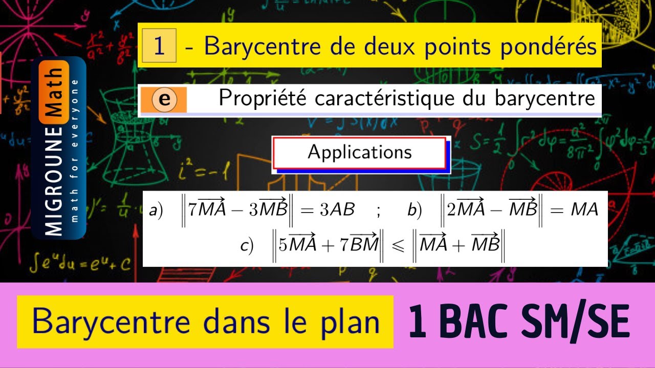 Propriété caractéristique du barycentre — Barycentre dans le plan — 1 BAC SM/SE