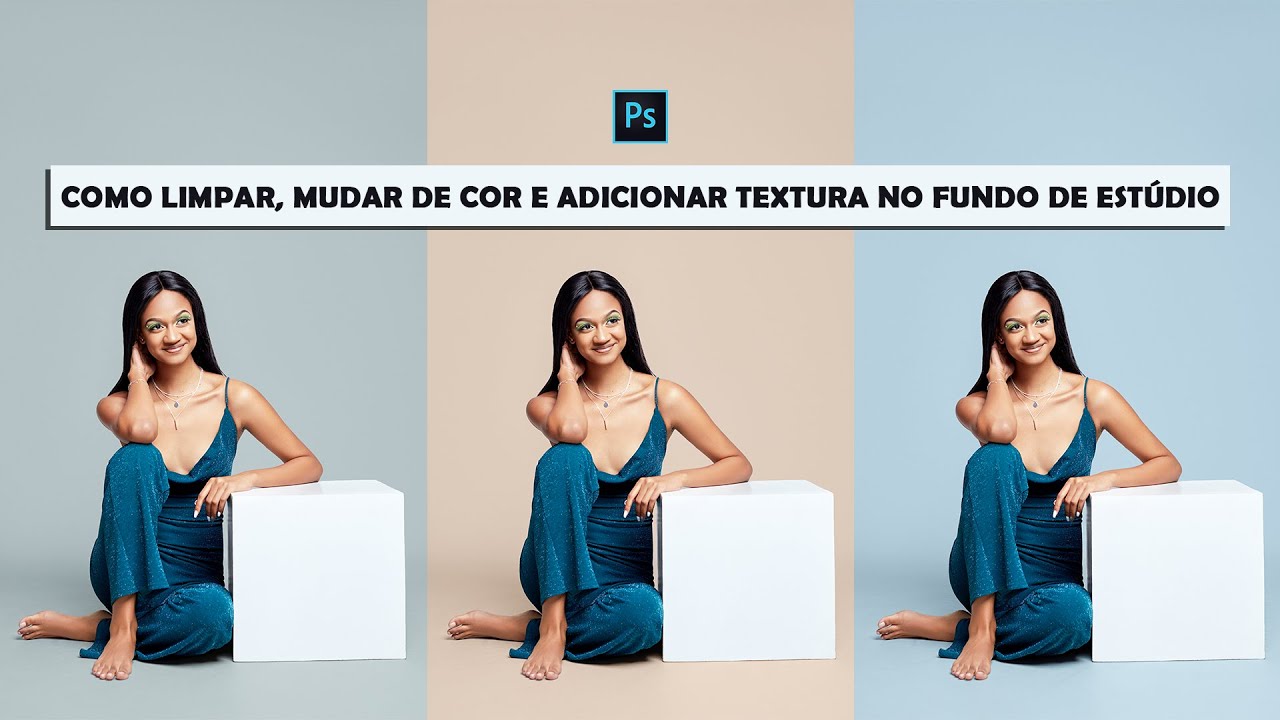Photoshop Cc: Como Limpar, Mudar de cor e Adicionar textura no fundo de estúdio.