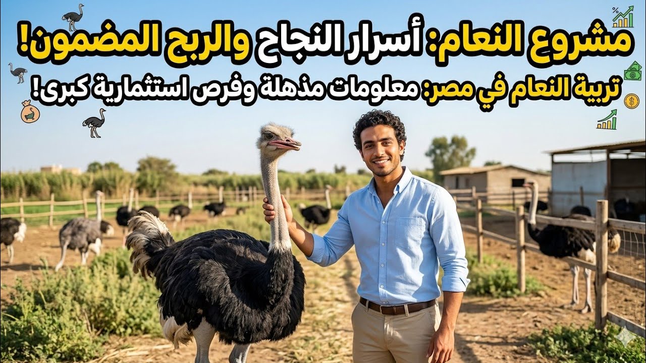 معلومات عن طائر النعام مشروع النعام مميزات وعيوب مشروع النعامة 