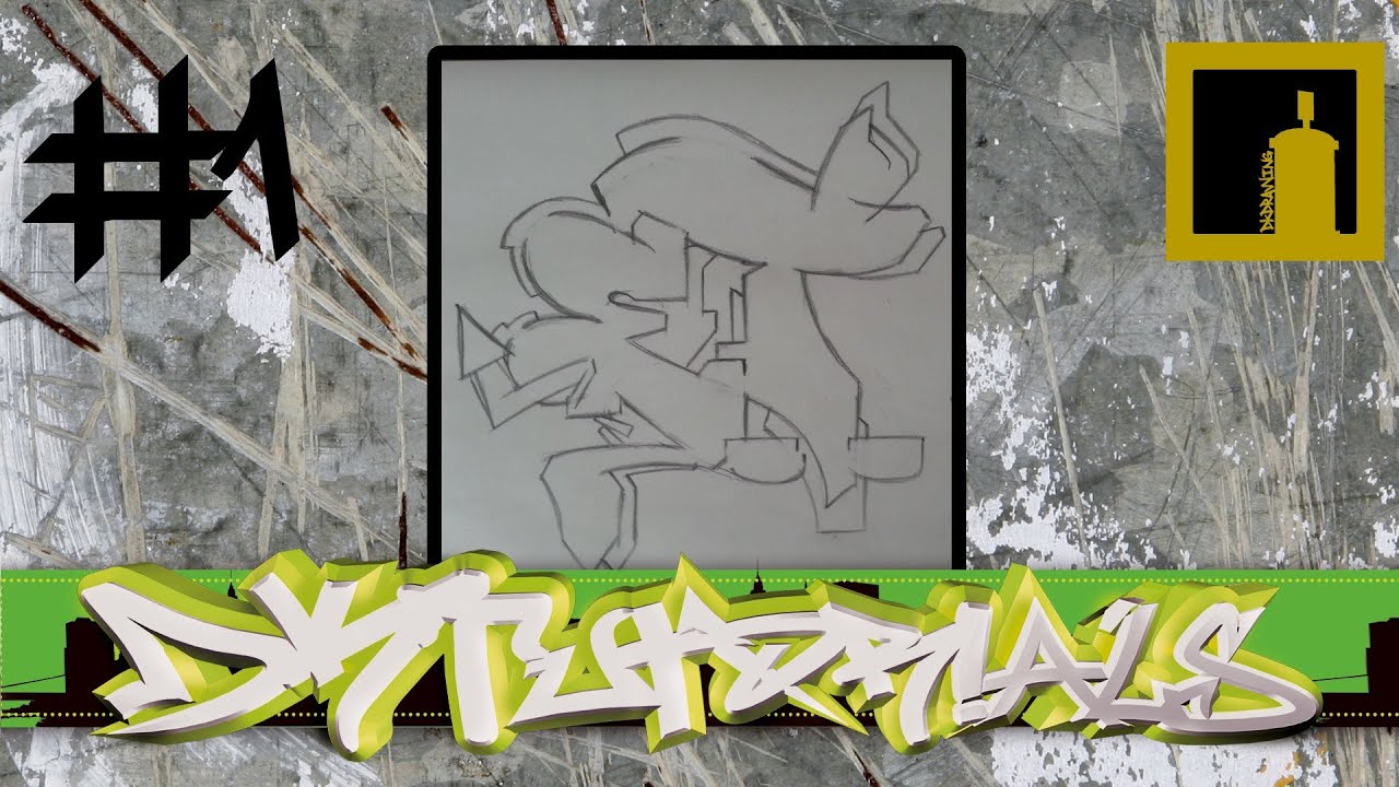 Wildstyle Graffiti Tutorial - E.T. - The Alien (1/6) - How to built graffiti wildstyle letters