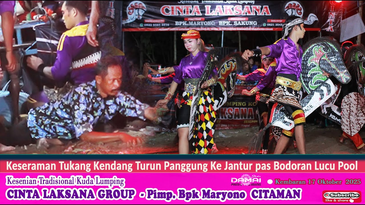 Keseraman tukang Kendang Turun Panggung ke Jantur ekh Pas Bodoran Lucu PooI Ebeg CintaLaksana Part 4