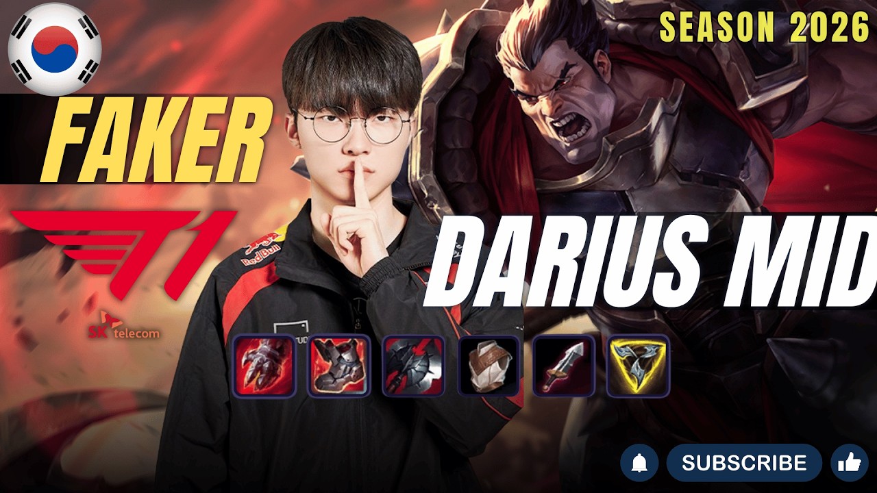 T1 Faker DARIUS vs YONE Mid - Patch 26.7 KR Ranked | lolrec