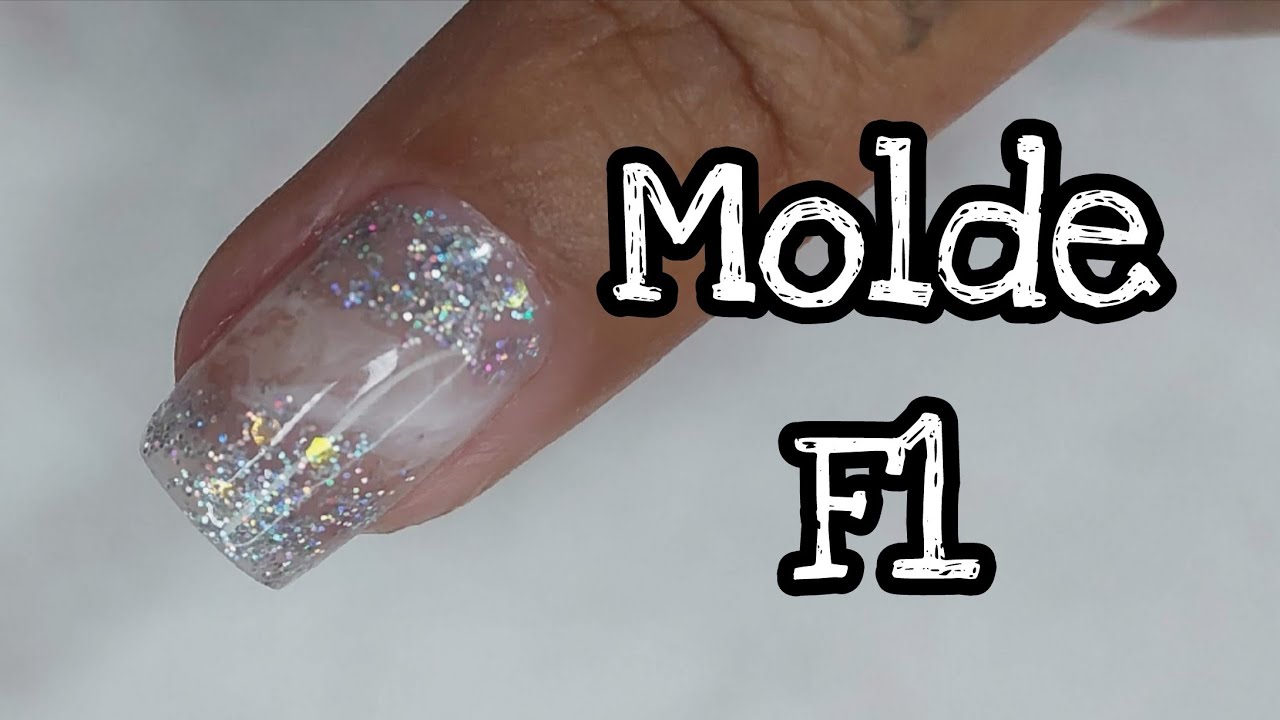 Molde F1: Unha Quadrada Com Glitter E Marmorizado | Espaço Mara
