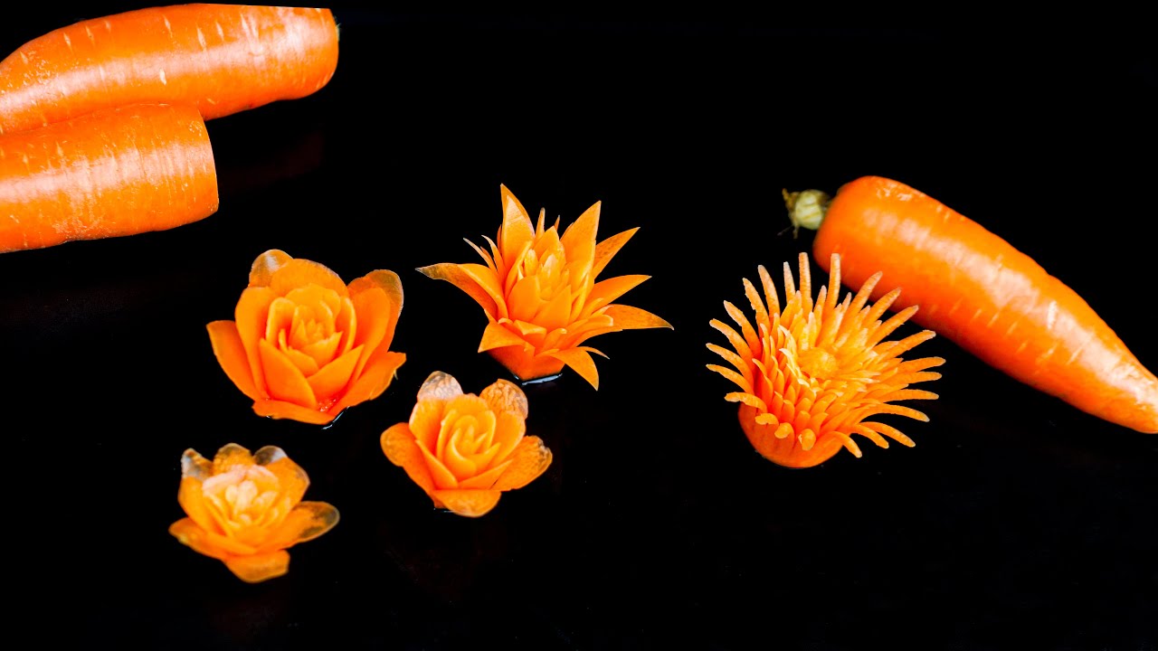 Easy Carrot Flower Carving Tutorial
