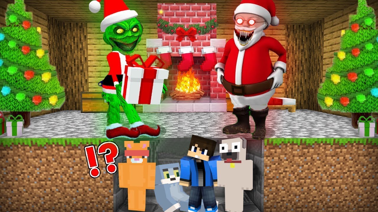 MIKULÁS ÉS GRINCS vs REJTETT KARÁCSONYI BÁZIS A MINECRAFTBAN!