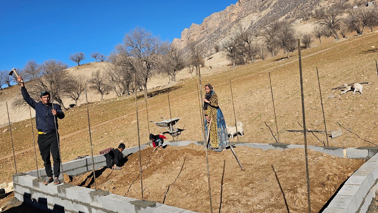 Construction of a greenhouse in the mountainous area for planting vegetables