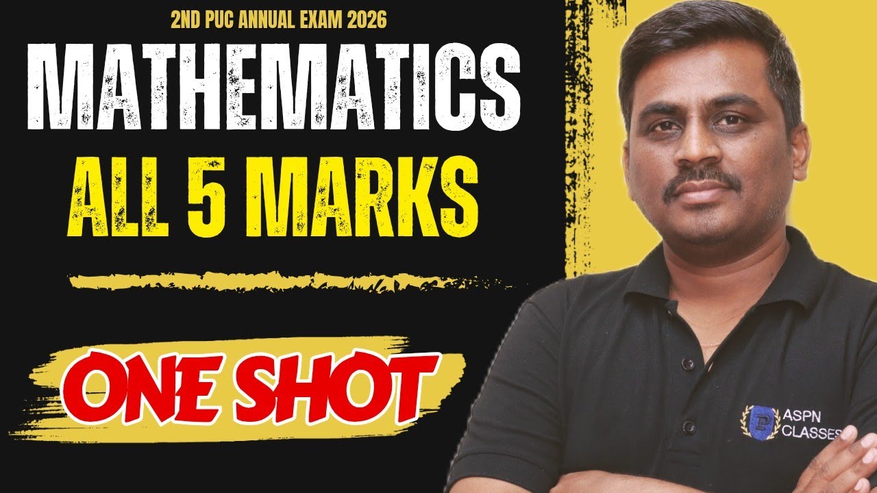 2nd pu mathematics ALL 5 MARKS IMPORTANT QUESTIONS WITH ANSWERS 2026