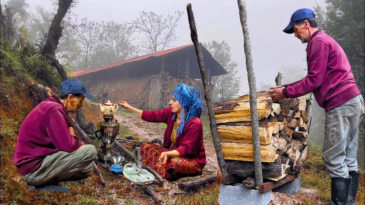 Preparing Firewood for Winter | Old Samovar Tea in a Village Life