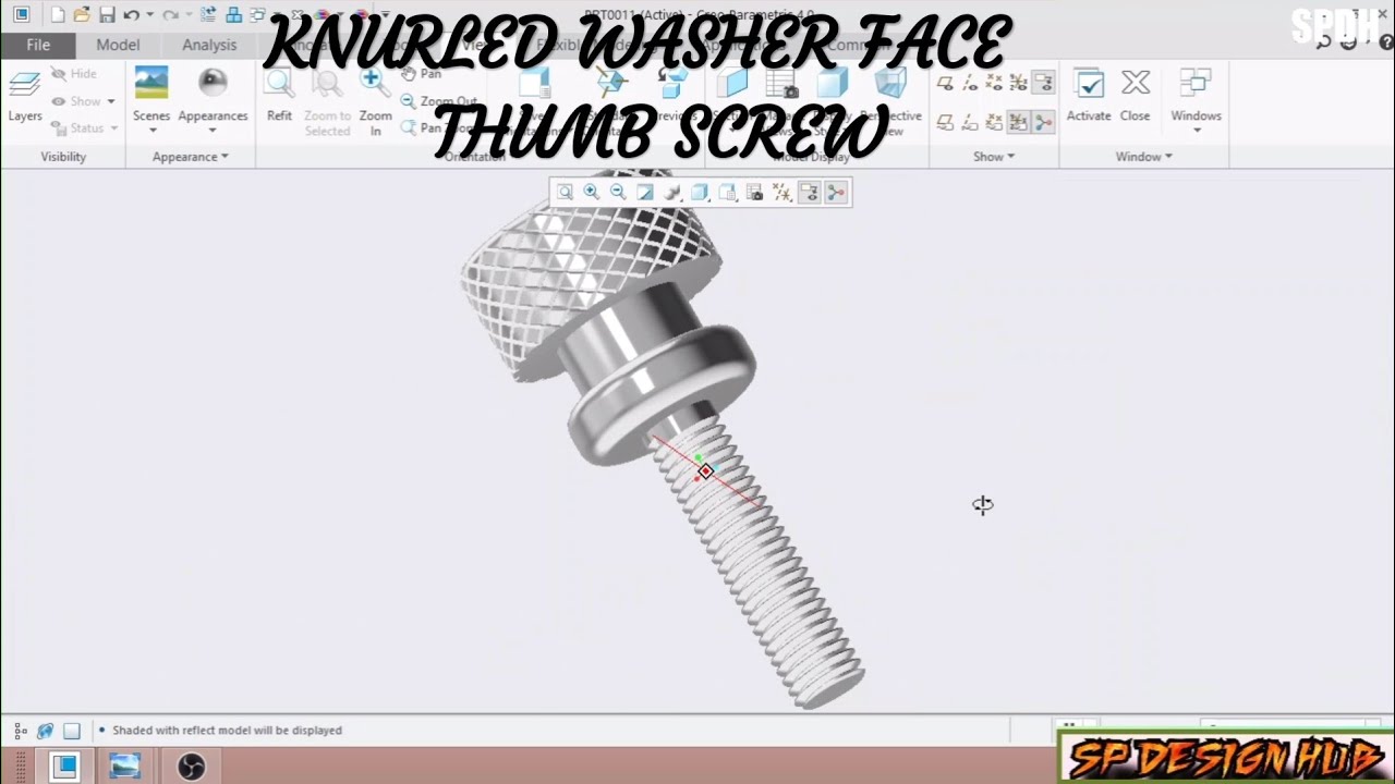 KNURLING SCREW || Knurled Washer Face Thumb Screw || CREO TUTORIAL