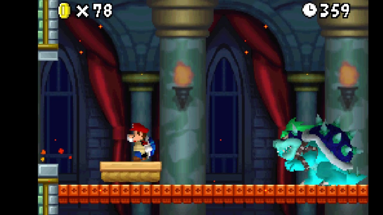 New Super Mario Bros - Blue Bowser Boss Battle (NSMB Hack By Me!!!)