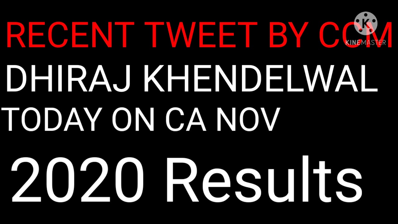 CCM RECENT TWEET ON NOV 2020 RESULTS