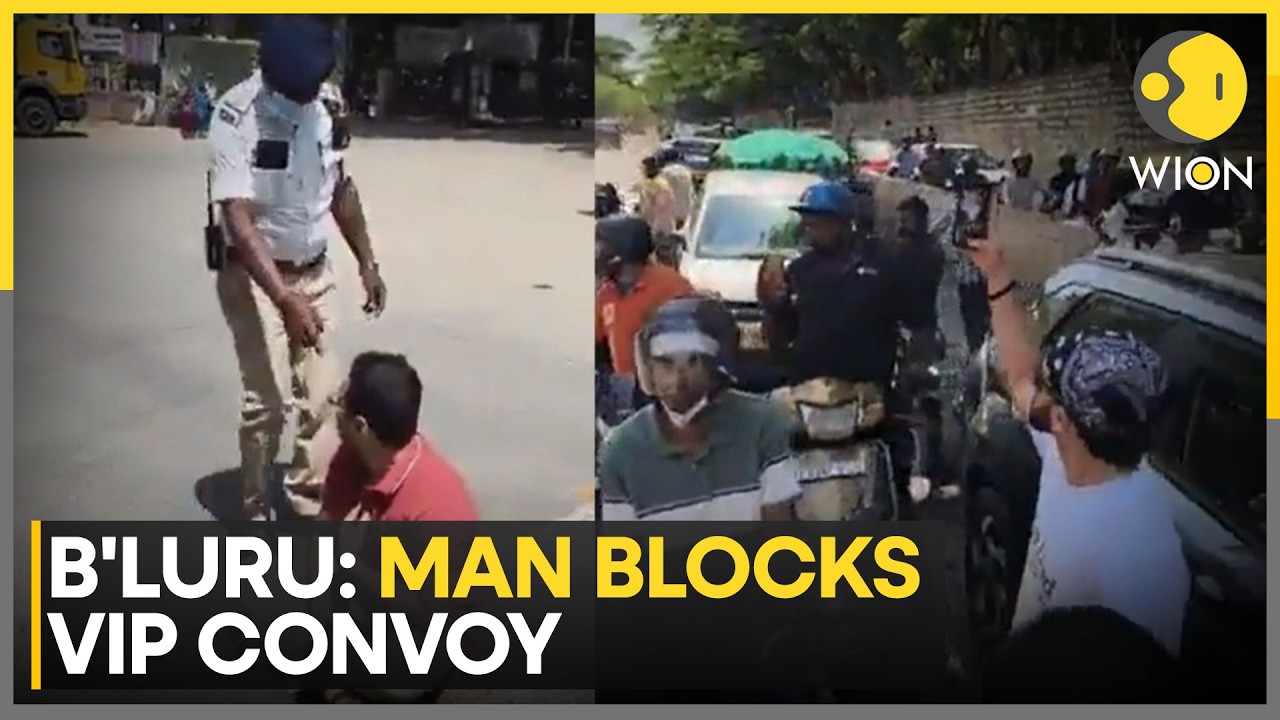 Bangalore: Man Protests & Sits on Road as Traffic Halted For Governor's Convoy | WION News