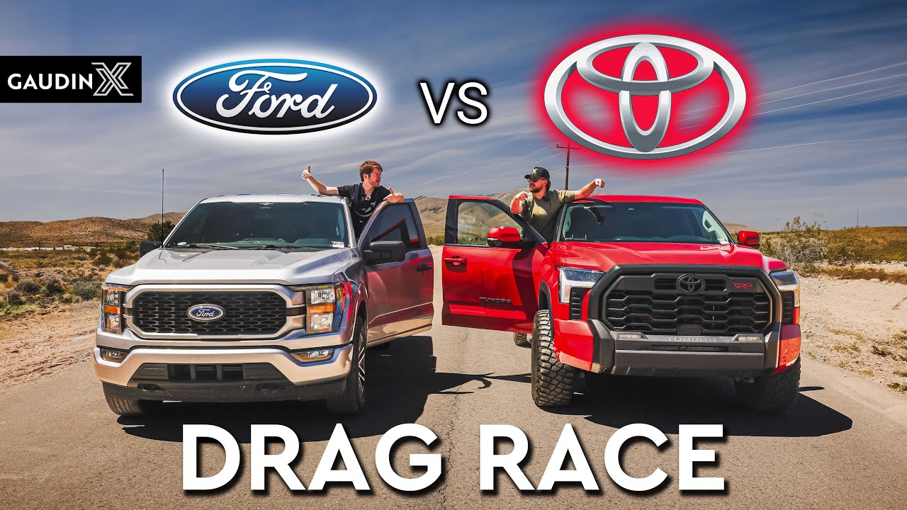 NOT EVEN CLOSE Ford F-150 vs Toyota Tundra Drag Race