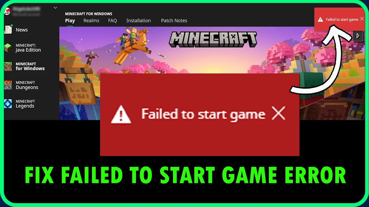 Fix Failed to start game error in Minecraft Bedrock Edition