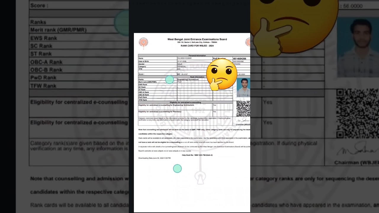 wbjee result 🚨,wbjee result 2024 ✅️,wbjee counselling 2024✅️ --------my rank is 7127 -----