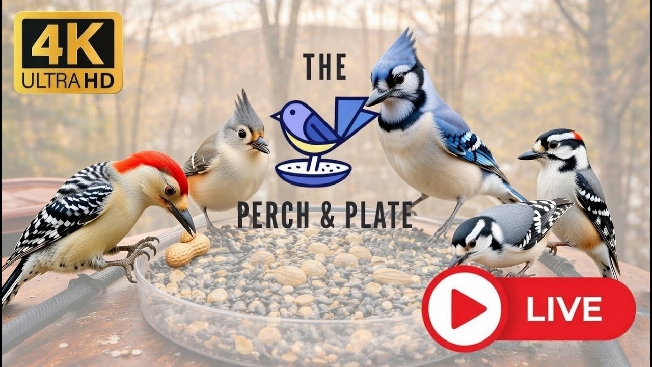LIVE | The Perch & Plate! 🔵 Blue Jays Ruling the Feeder | Cozy Stream 4K HD