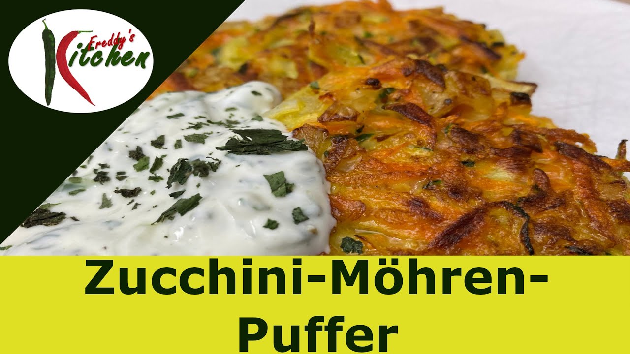 Zuccini-Moehren-Puffer / Zucchini-Carrot-Pancakes (dt./eng.subt.)