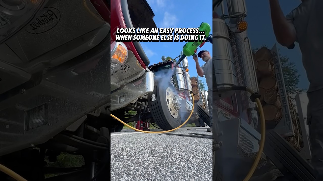 Do you call a tire service, or do you change the tires on your truck yourself? #semi #trucking