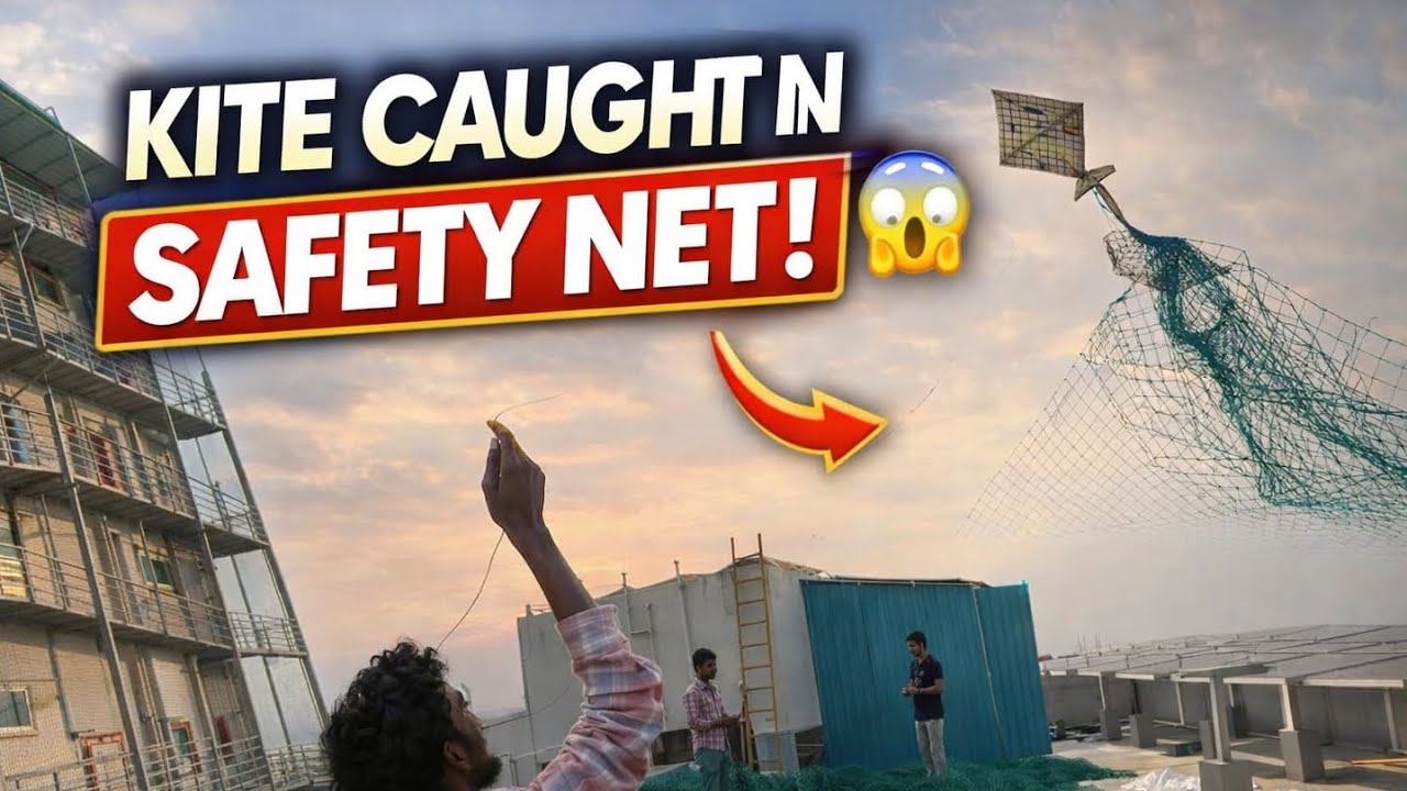 Kite caught in safety net                     #nowpost #youtube #trendingnow 