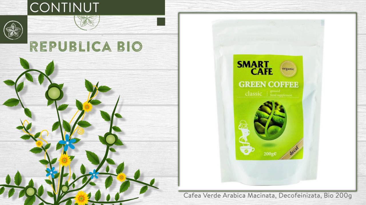 Cafea Verde Arabica Macinata, Decofeinizata, Bio 200g