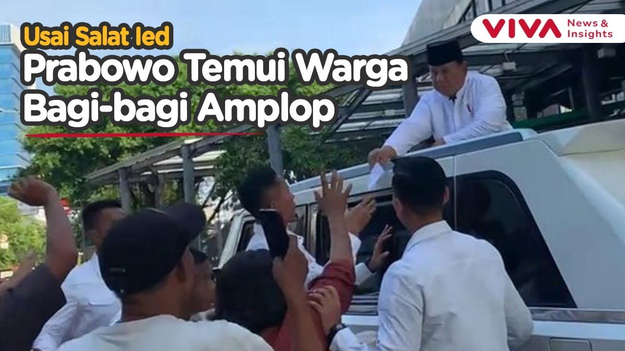 Presiden Prabowo Bagi bagi THR ke Warga Usai Salat Idul Adha di Istiqlal