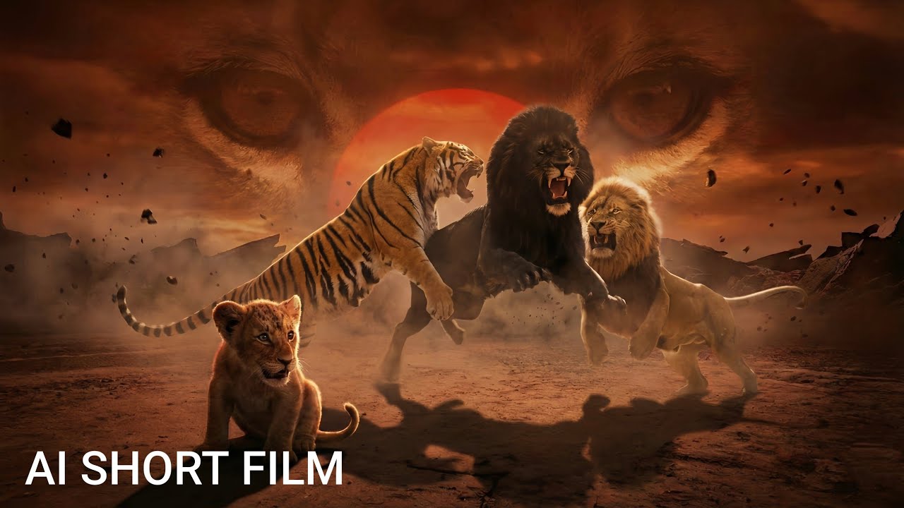 SIMBA and SHEREKHAN vs DARK LION (TELUGU) Sherekhan Saves Simba's Family | AI SHORT FILM
