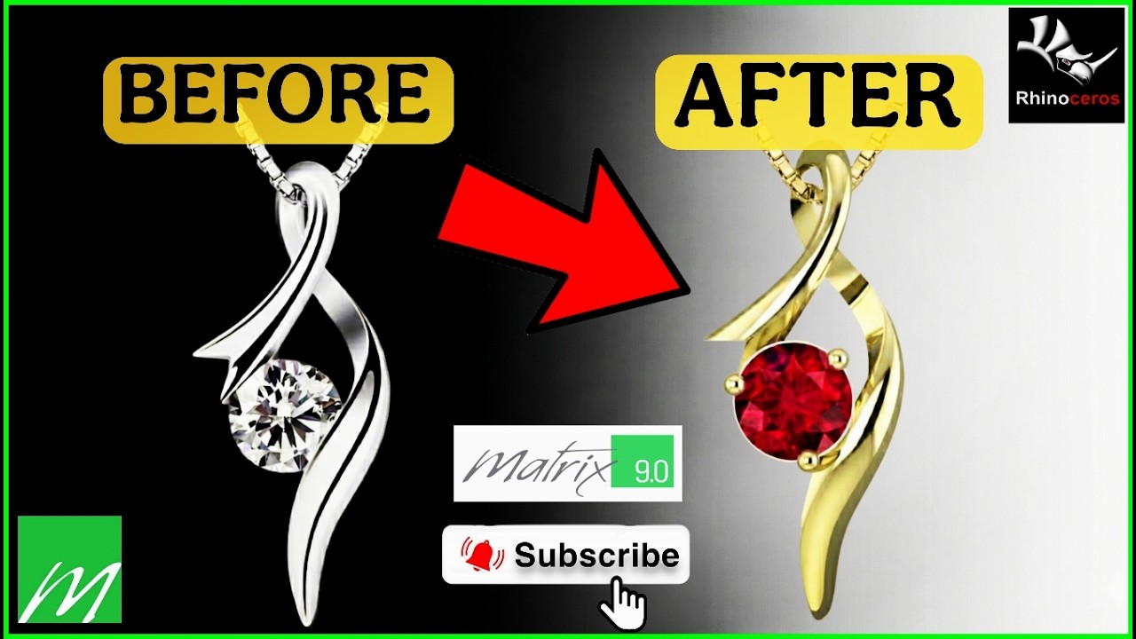 Riping Pendant || Matrix 9 || Easy Jewellery CAD Tutorial for Beginners