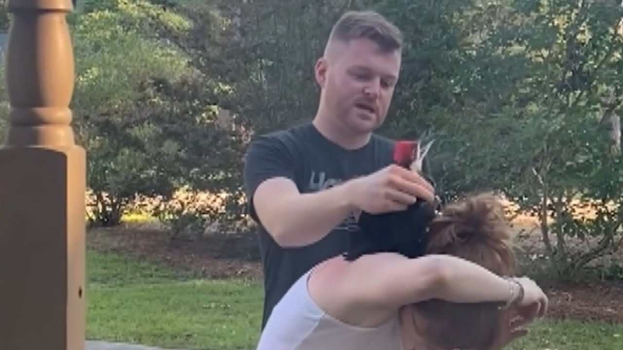Baby Woodpecker Gets Tangled in Woman’s Hair