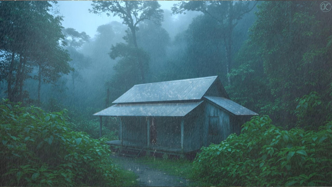 Heavy Rain in Dark Stormy Night for Deep Rest and Relaxation | No Ads