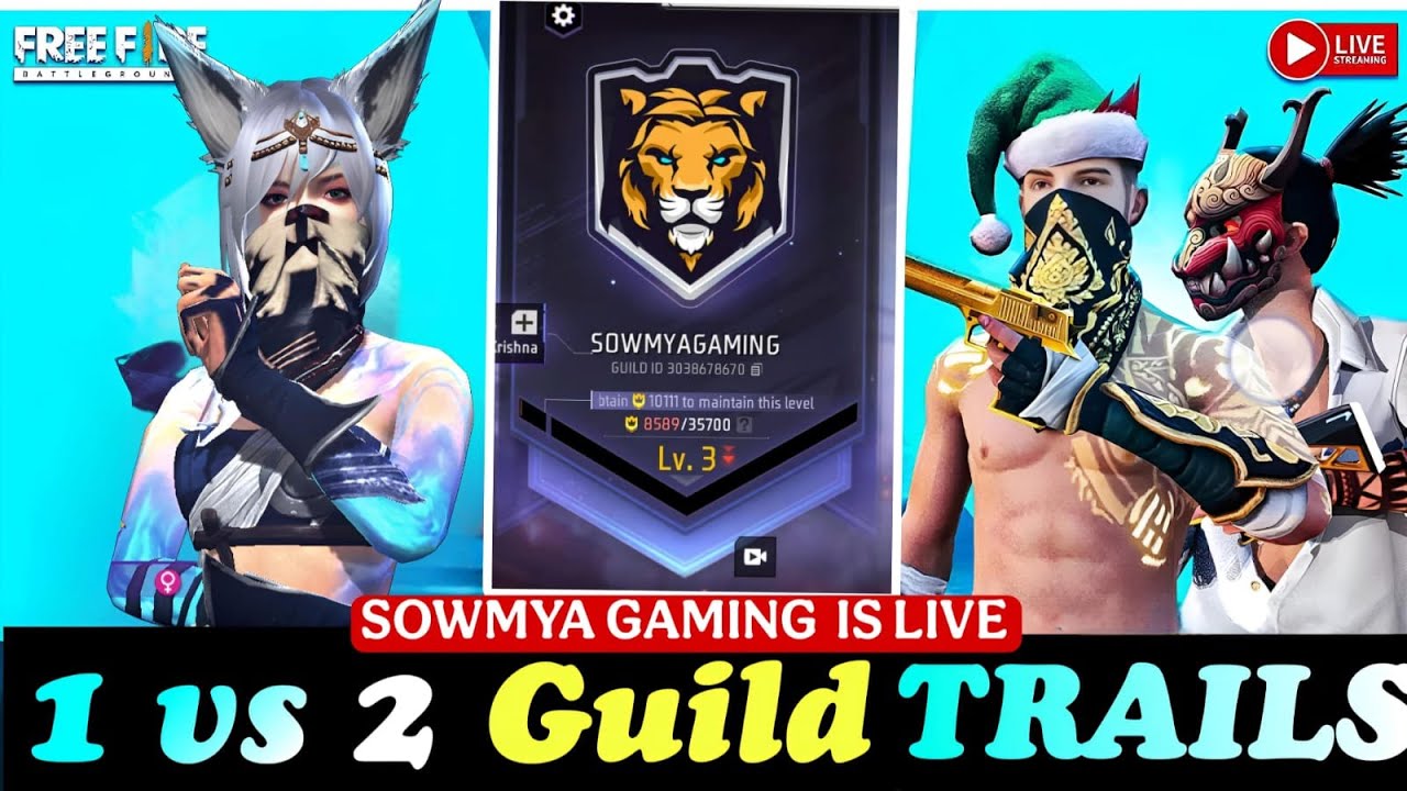 1 Vs 2 Guild Trials.Telugu Girl Sowmya Gaming.🔥💥