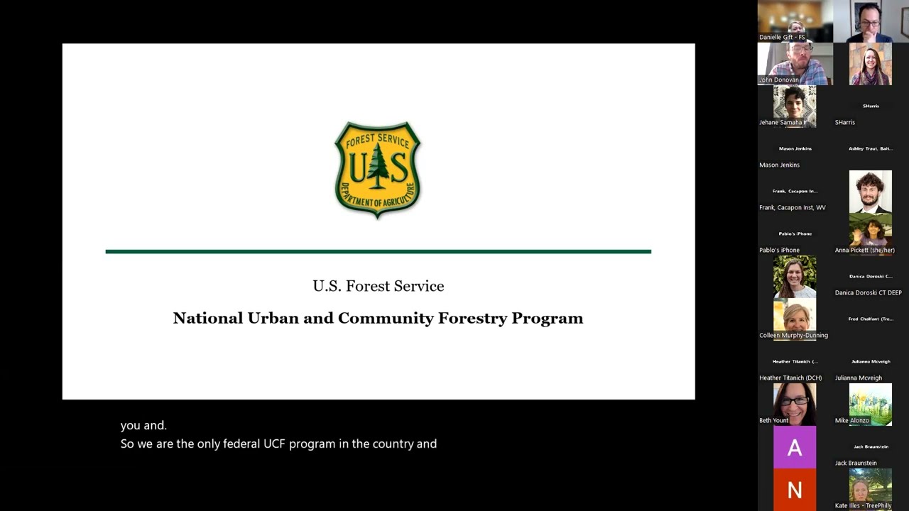2023-1-18 Danielle Gift: The USDA USFS's Urban & Community Forestry Program: A Coordinated Approach