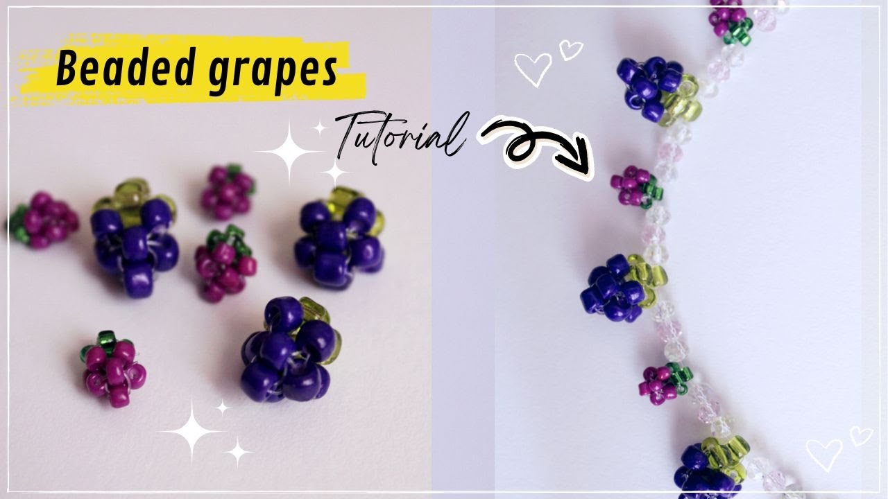 Cómo hacer Uvas con Mostacillas 🍇🍇| Accesorios Aesthetic en Tendencia🌟