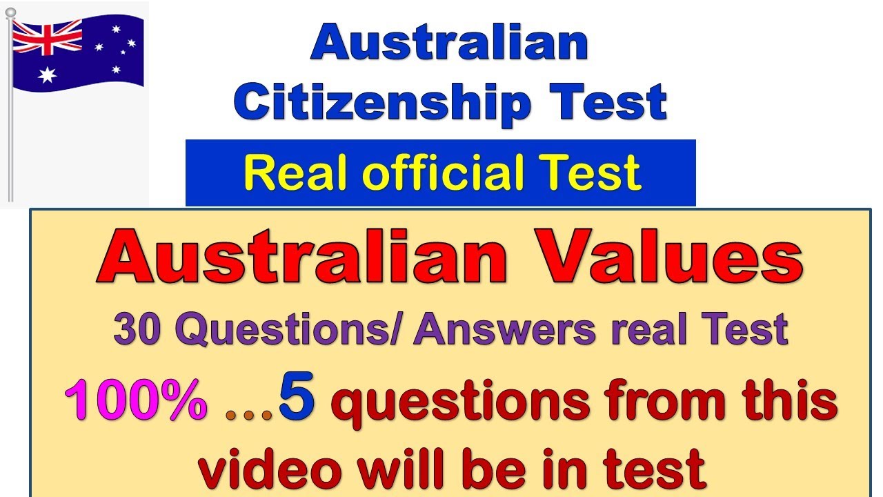 Australian Citizenship Test . Australian values Question/Answers