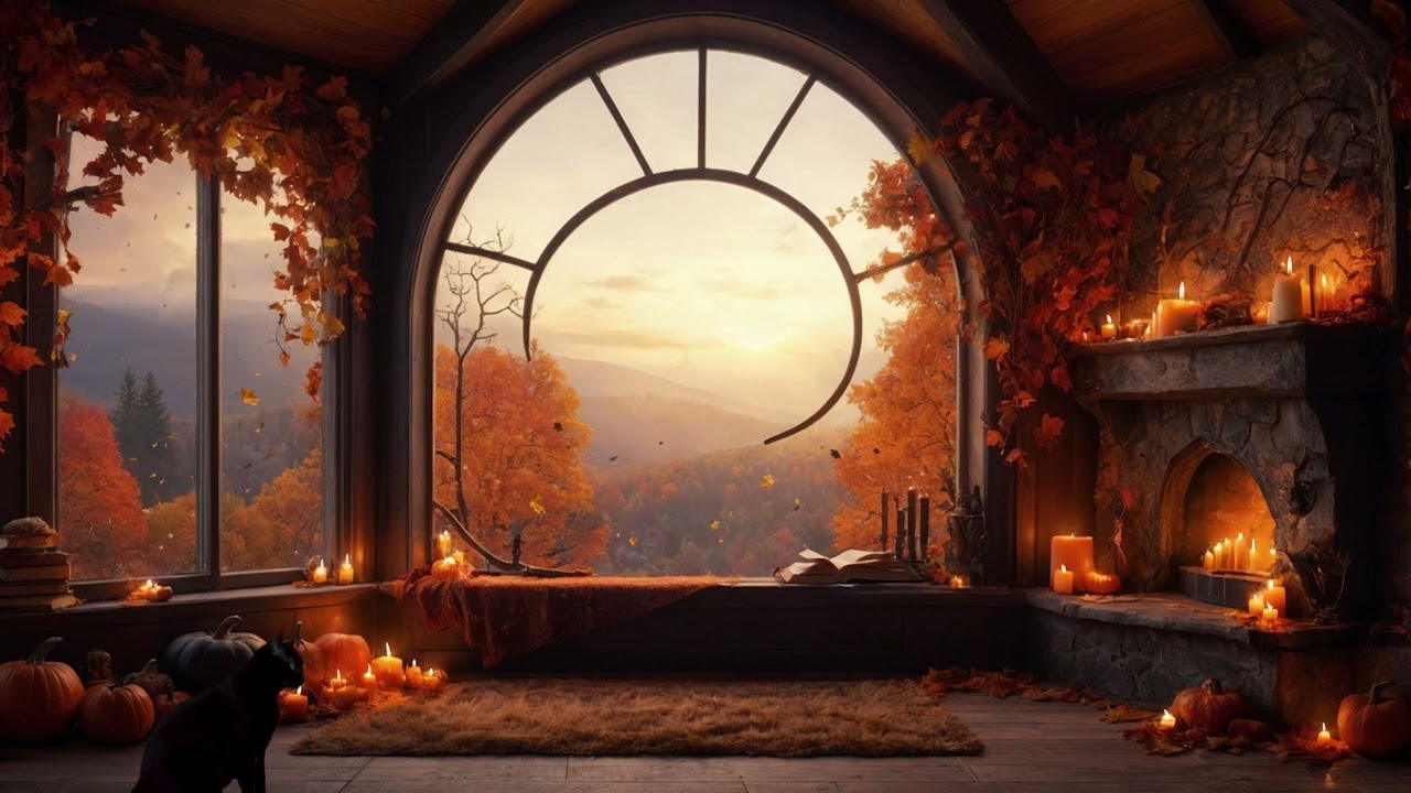 Cozy Autumn Fantasy Nook 🍁 | Fall Foliage with Relaxing Fantasy Music and Peaceful Nature Noises