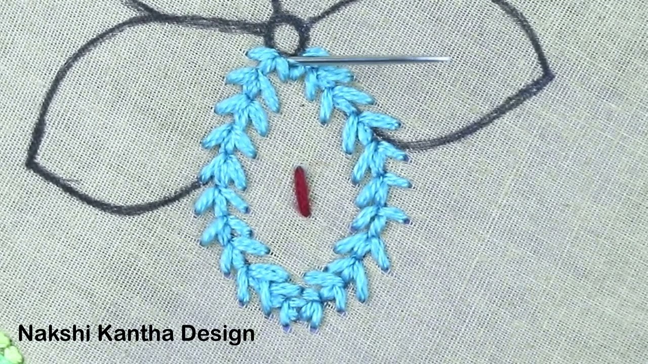 🌺 Amazing Feather Stitch Fancy Flower Hand embroidery design | step by step stitching guide